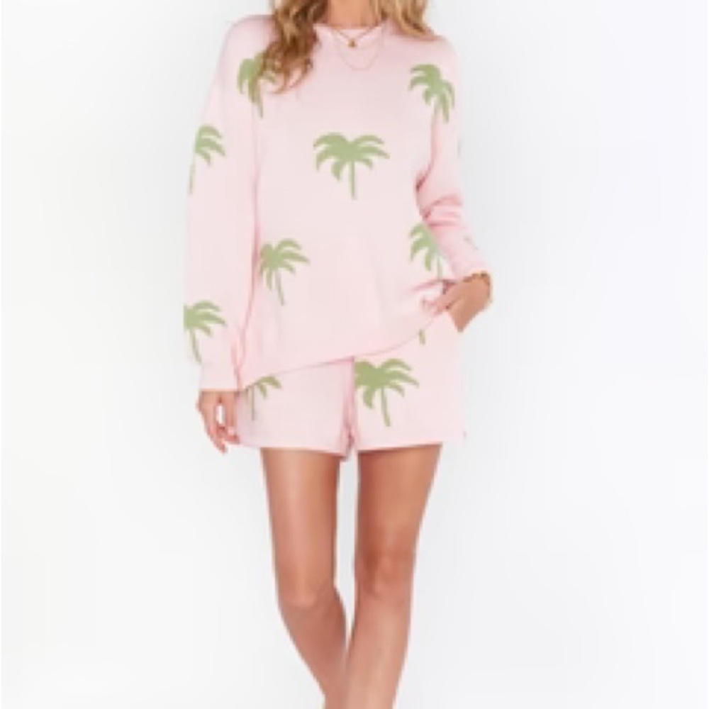 Show Me Your Mumu Pink Palm Tree Shorts size Large